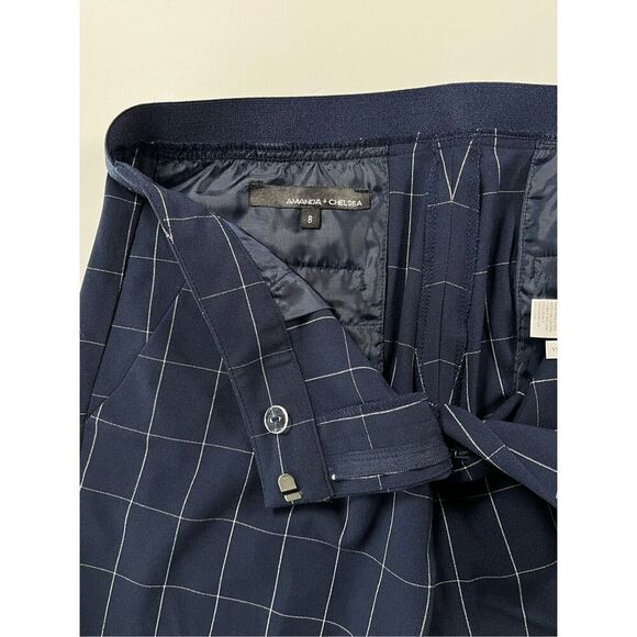 NEW Amanda & Chelsea Hannah Windowpane Modern Fit Straight SplitHem Pant Size 8 - Picture 4 of 9